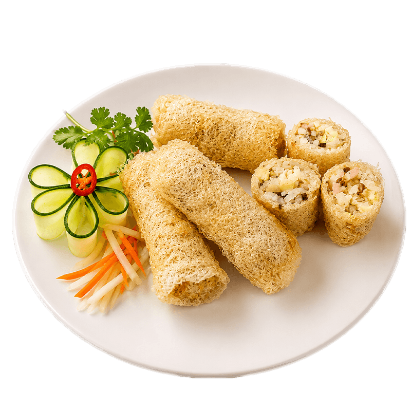Vegetarian net spring rolls